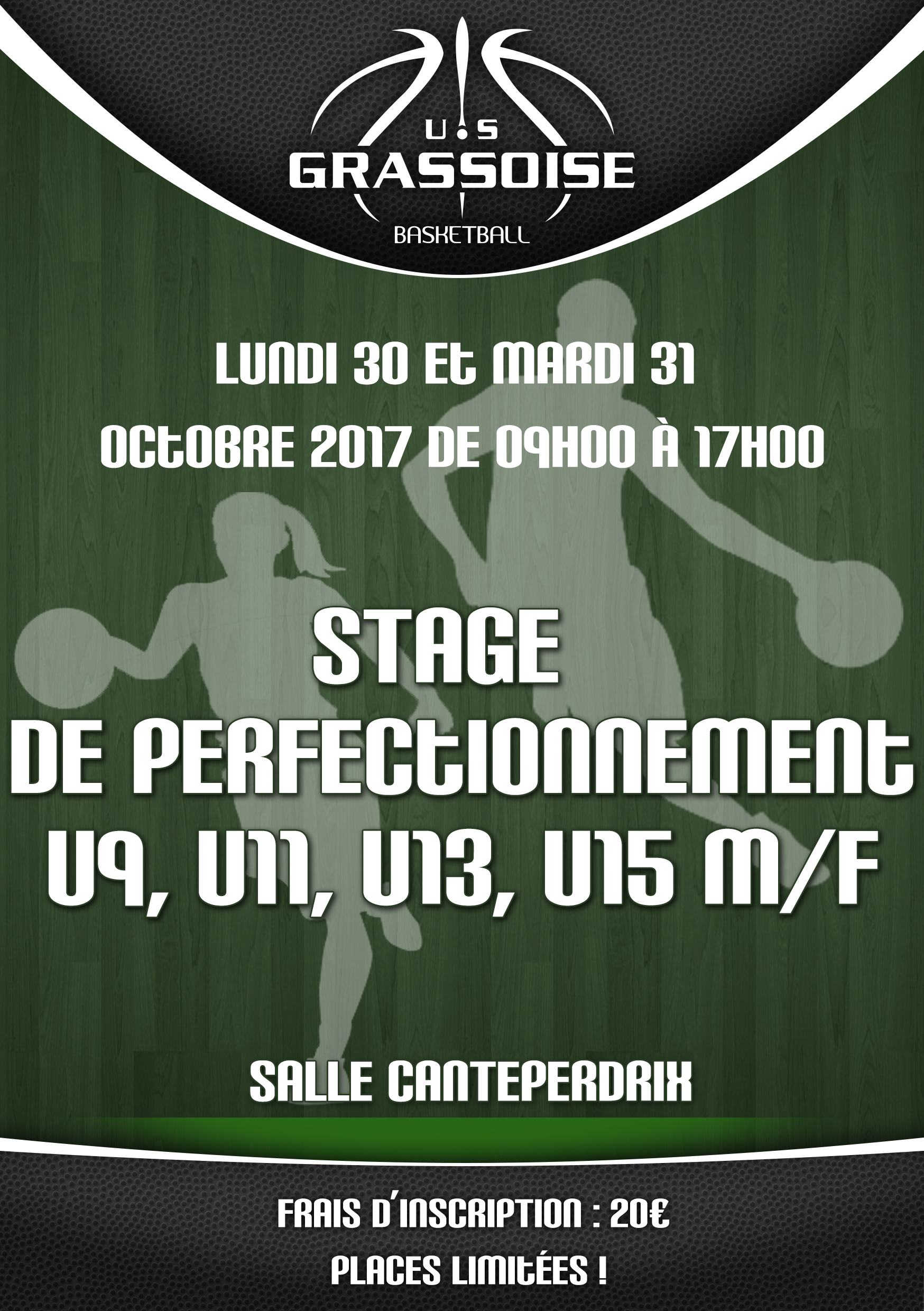 US GRASSOISE BASKETBALL -Inscription Stage Toussaint 2017 (recto)