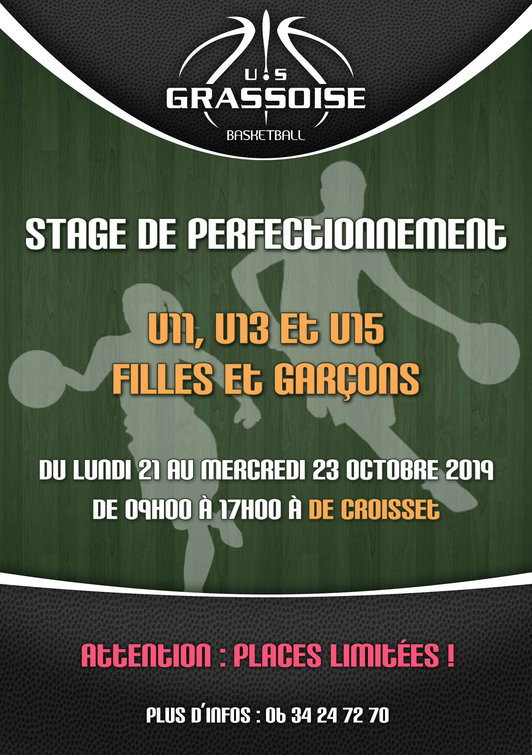 US GRASSOISE BASKETBALL -Inscription Stage Toussaint 2019 (recto)