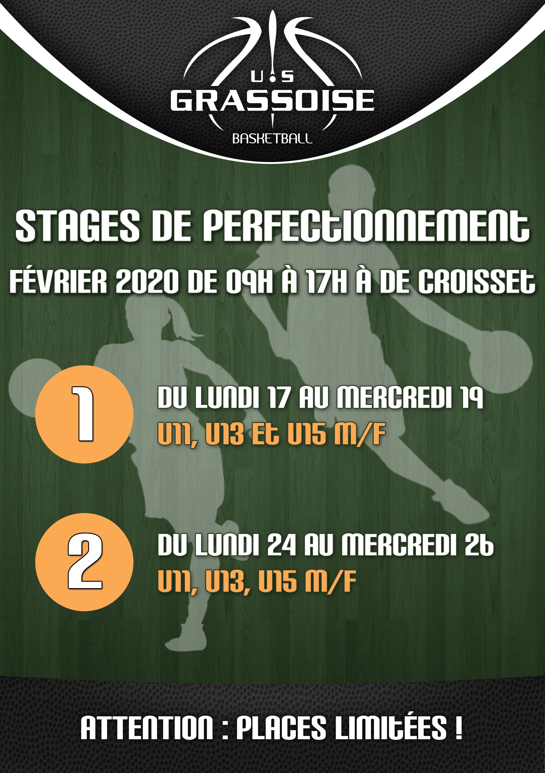 US GRASSOISE BASKETBALL -Inscription Stages Février 2020 (recto)